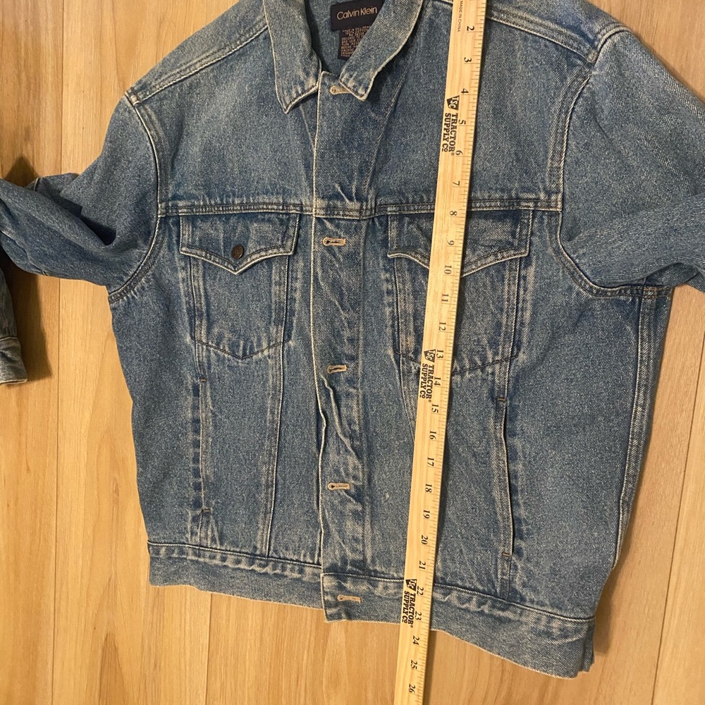 Vintage 70’s-90’s Calvin Klein Sz L Men’s Denim Jean Jacket W/ Elbow Patches - Picture 5 of 9